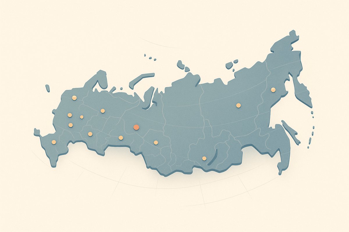 Списание долгов в регионах России — карта регионального присутствия
